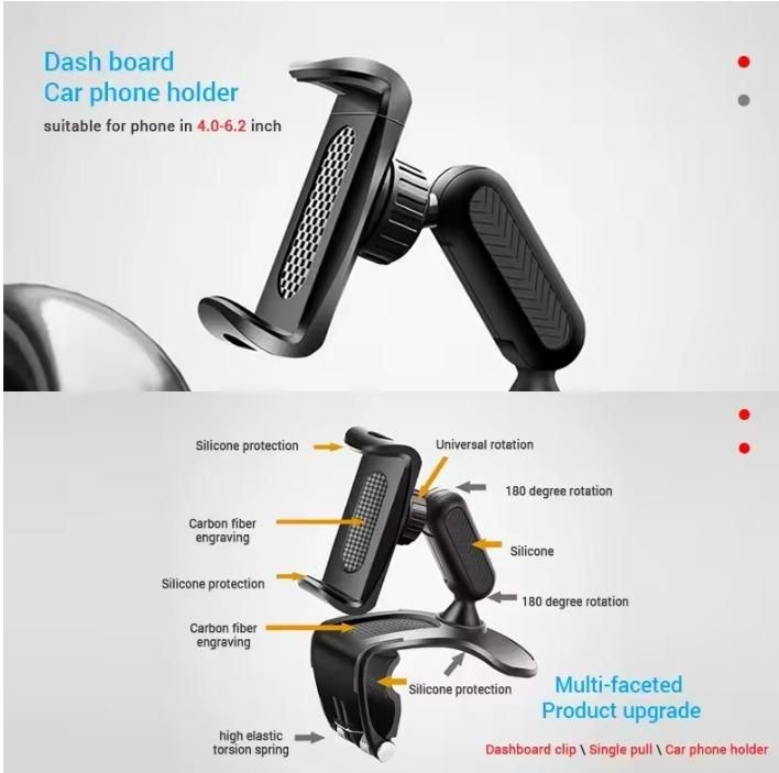 360° Rotating Car Phone Holder with Clamp