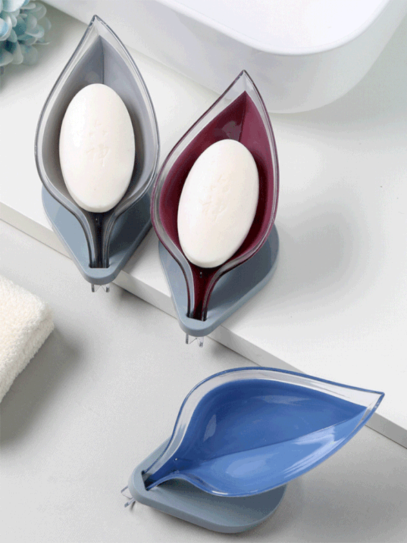 2 PCS of Creative leaf drain soap box