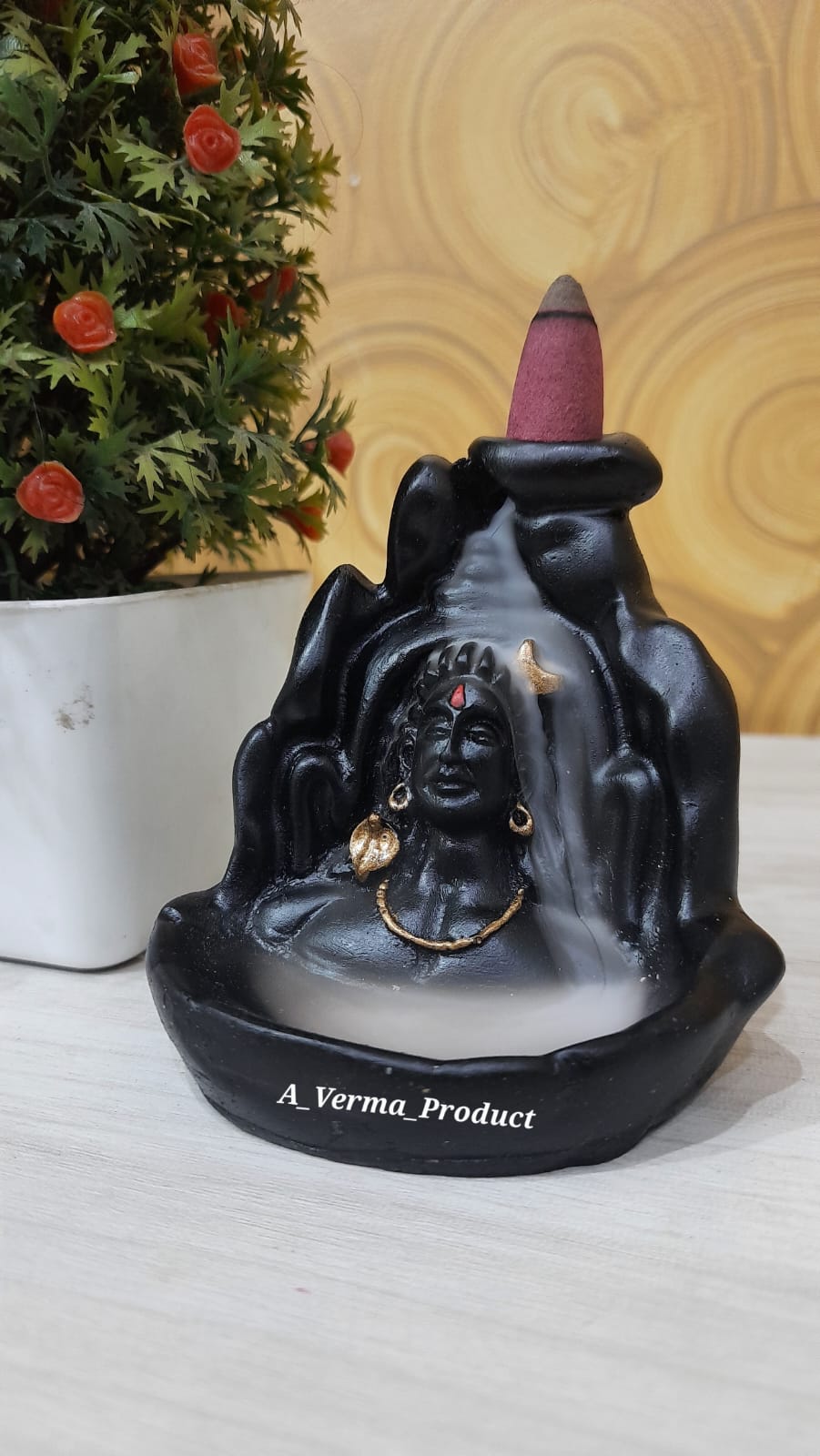 Adiyogi Shiva- Fog Fountain (10 Free scented cones)